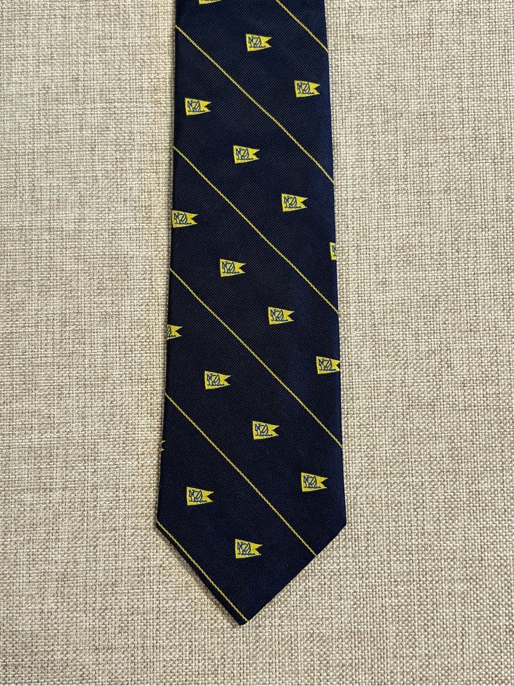 Naples Sailing & Yacht Club Silk Tie Navy Burgee Barnard Maine USA